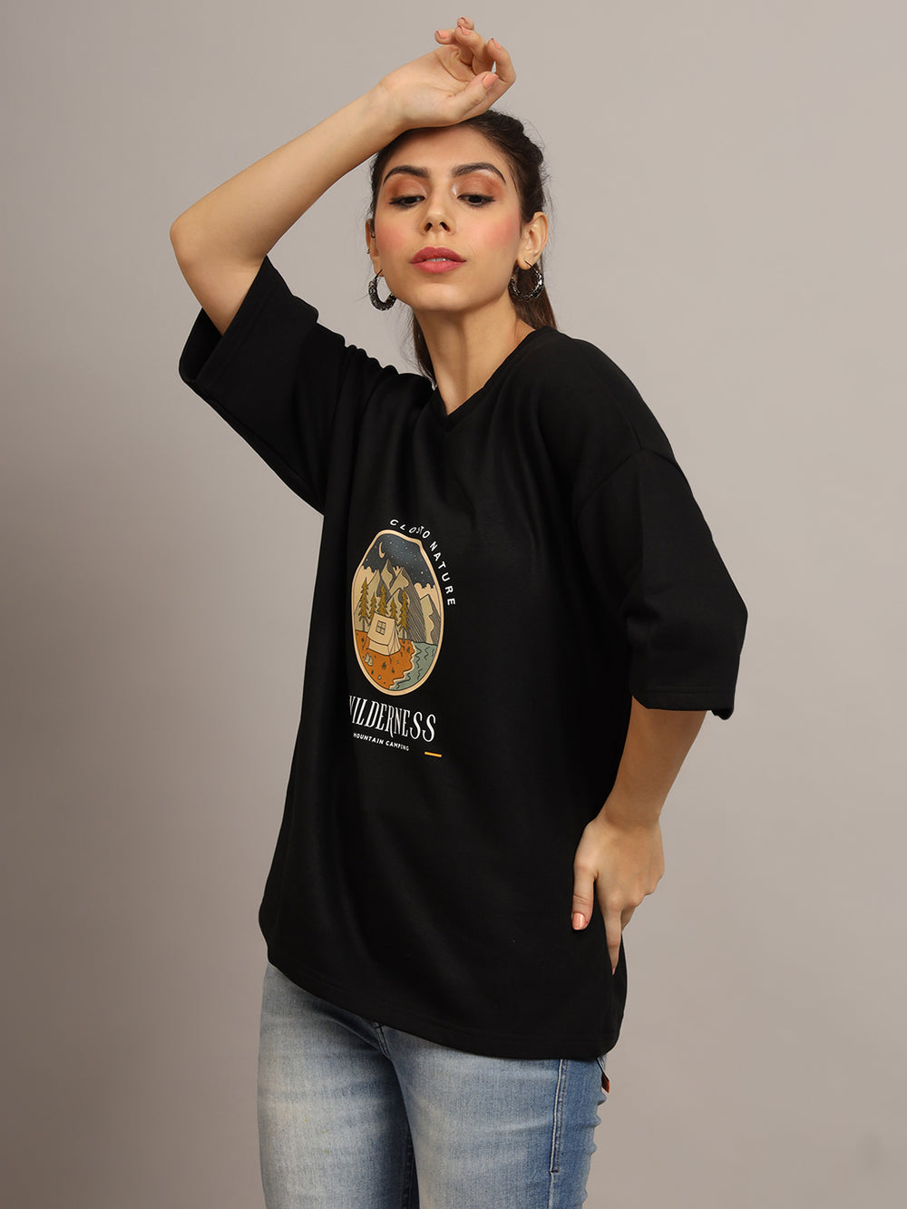 Flicksbee Close To Nature Travel Oversized T-Shirt for Women 01