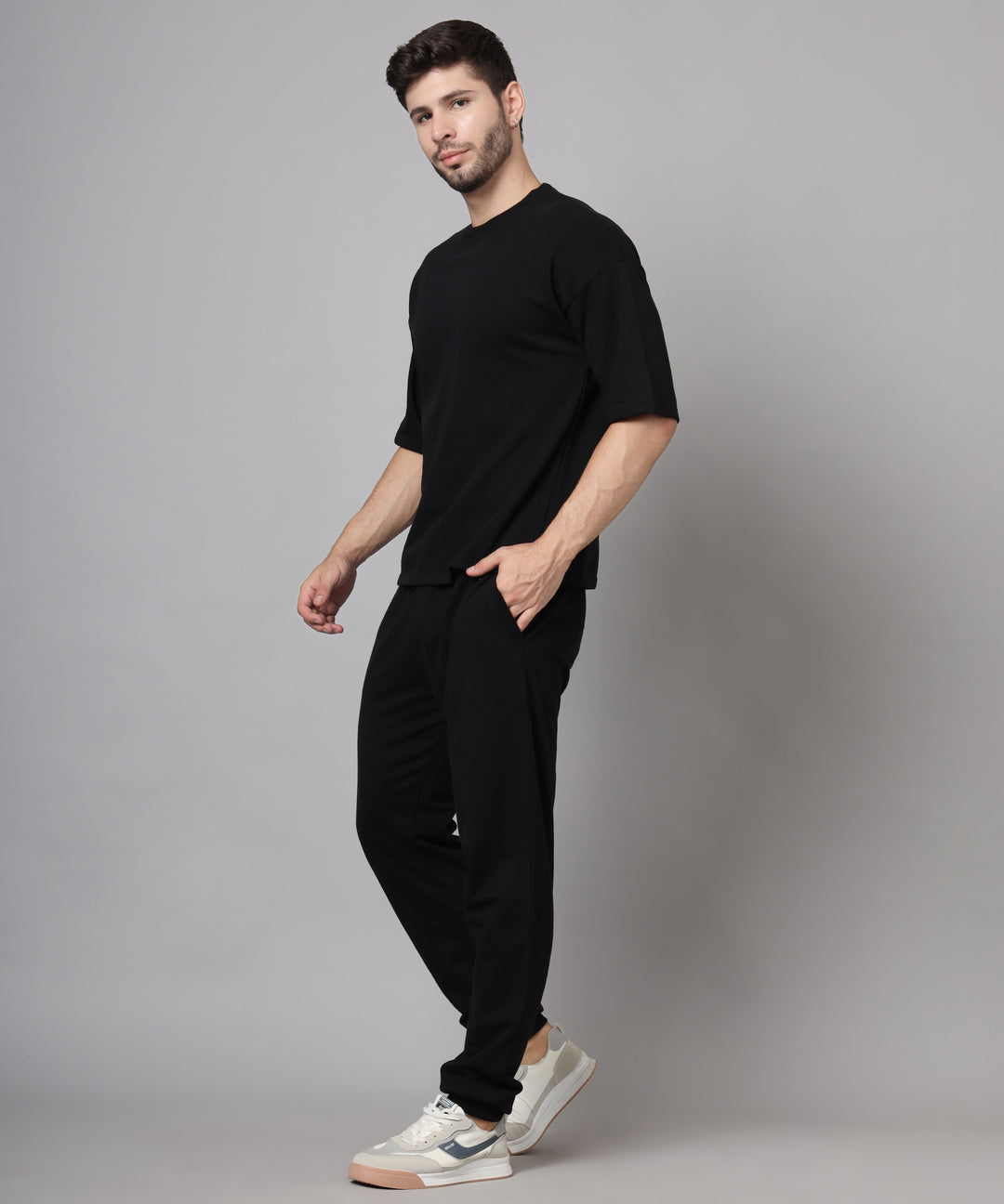 Flicksbee Plain Co-Ord Sets For Men Black 02