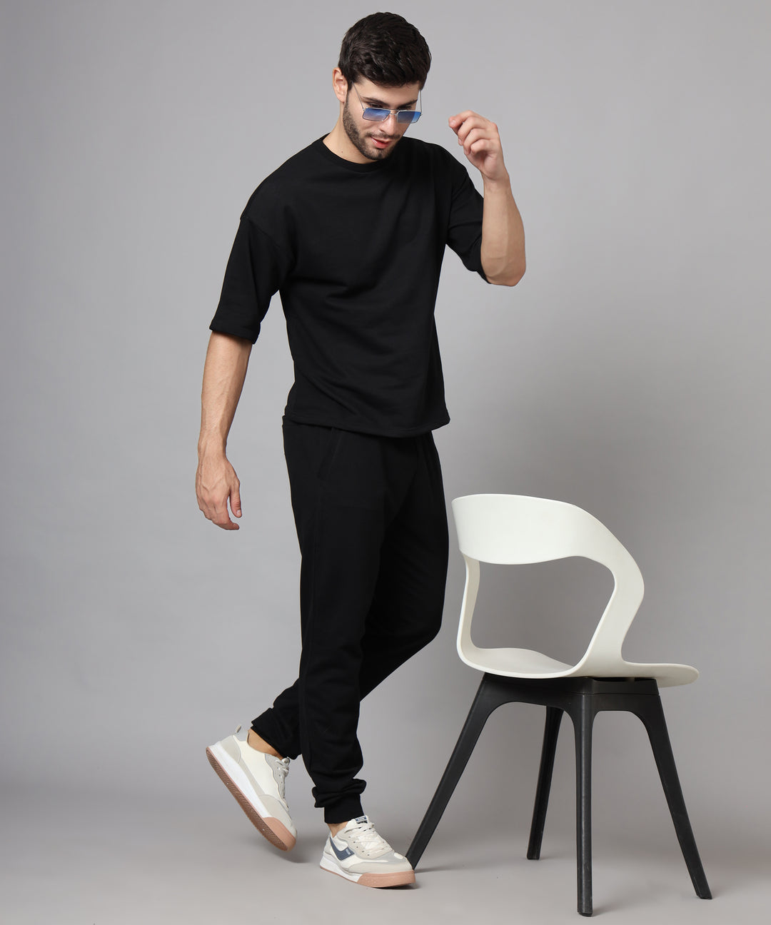 Flicksbee Plain Co-Ord Sets For Men Black