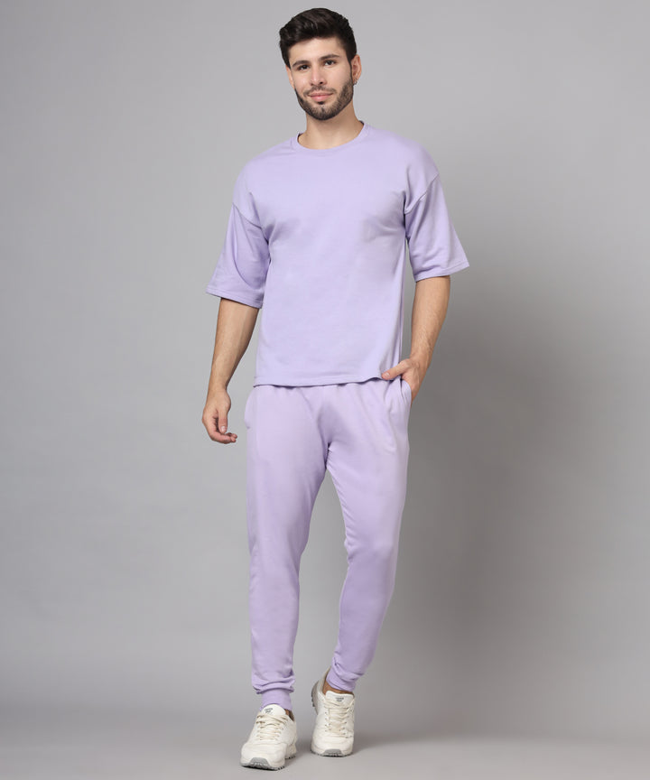 Flicksbee Plain Lavender Co-Ord Sets For Men 