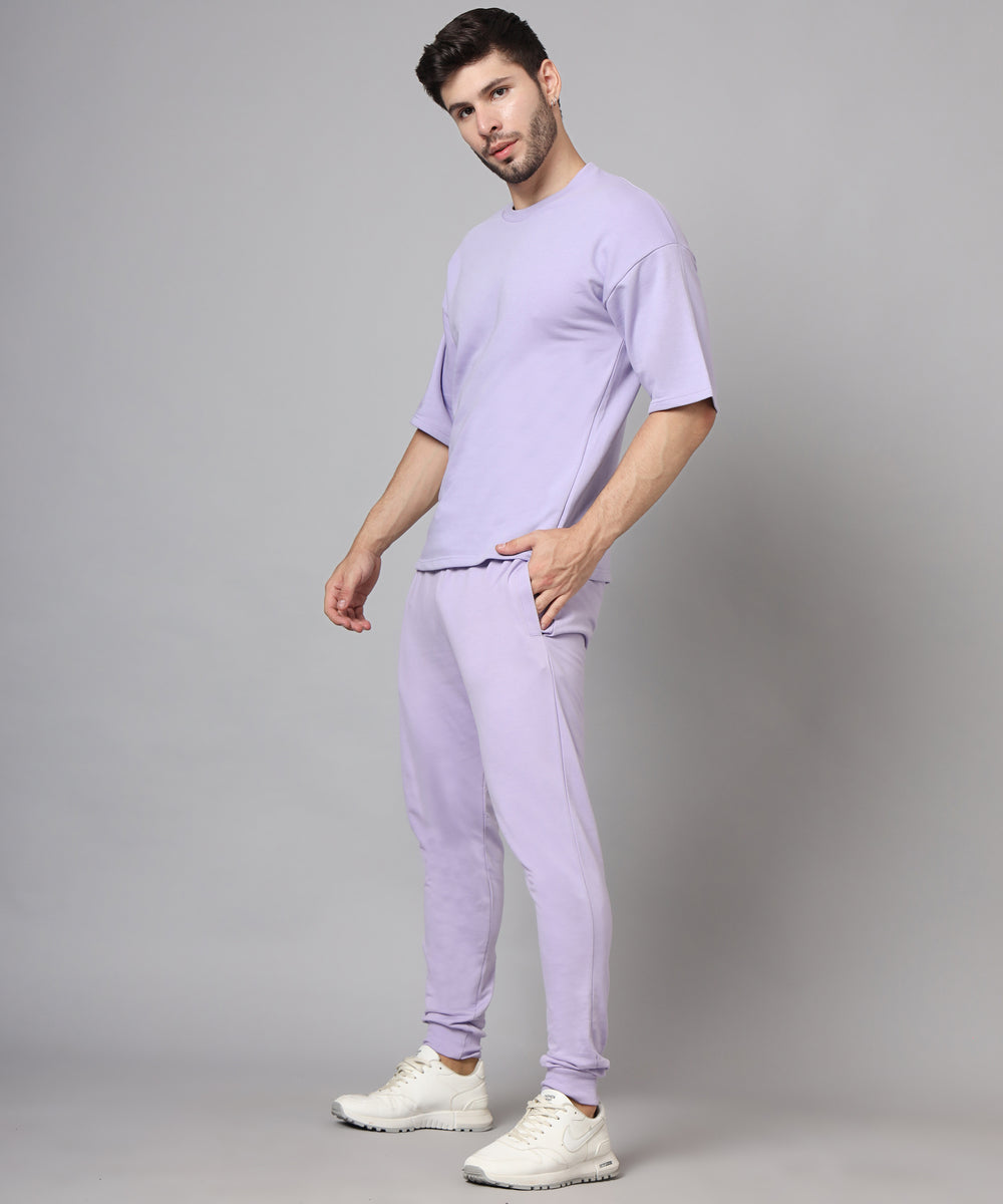 Flicksbee Plain Lavender Co-Ord Sets For Men 