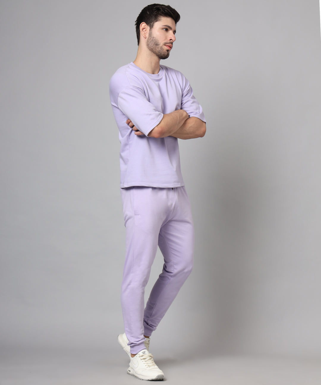 Flicksbee Plain Lavender Co-Ord Sets For Men 