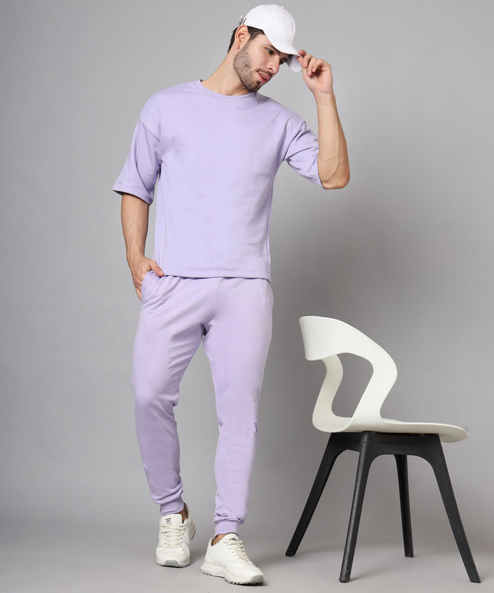 Flicksbee Plain Lavender Co-Ord Sets For Men 