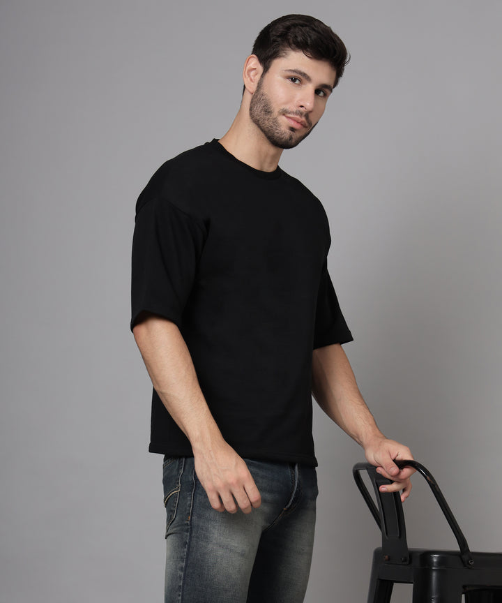 Premium Plain Oversized Cotton T-Shirt  for men black