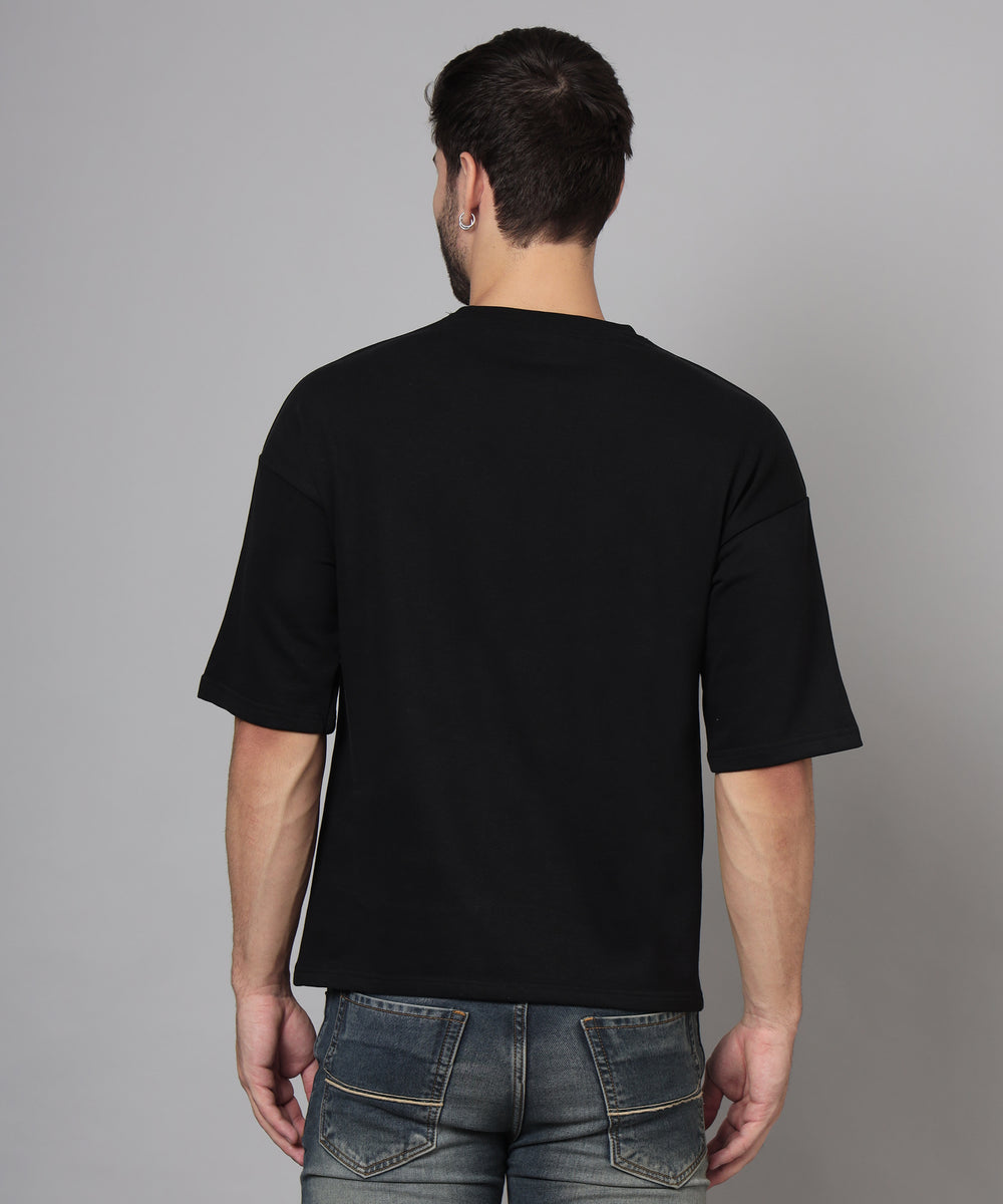 Premium Plain Oversized Cotton T-Shirt  for men black