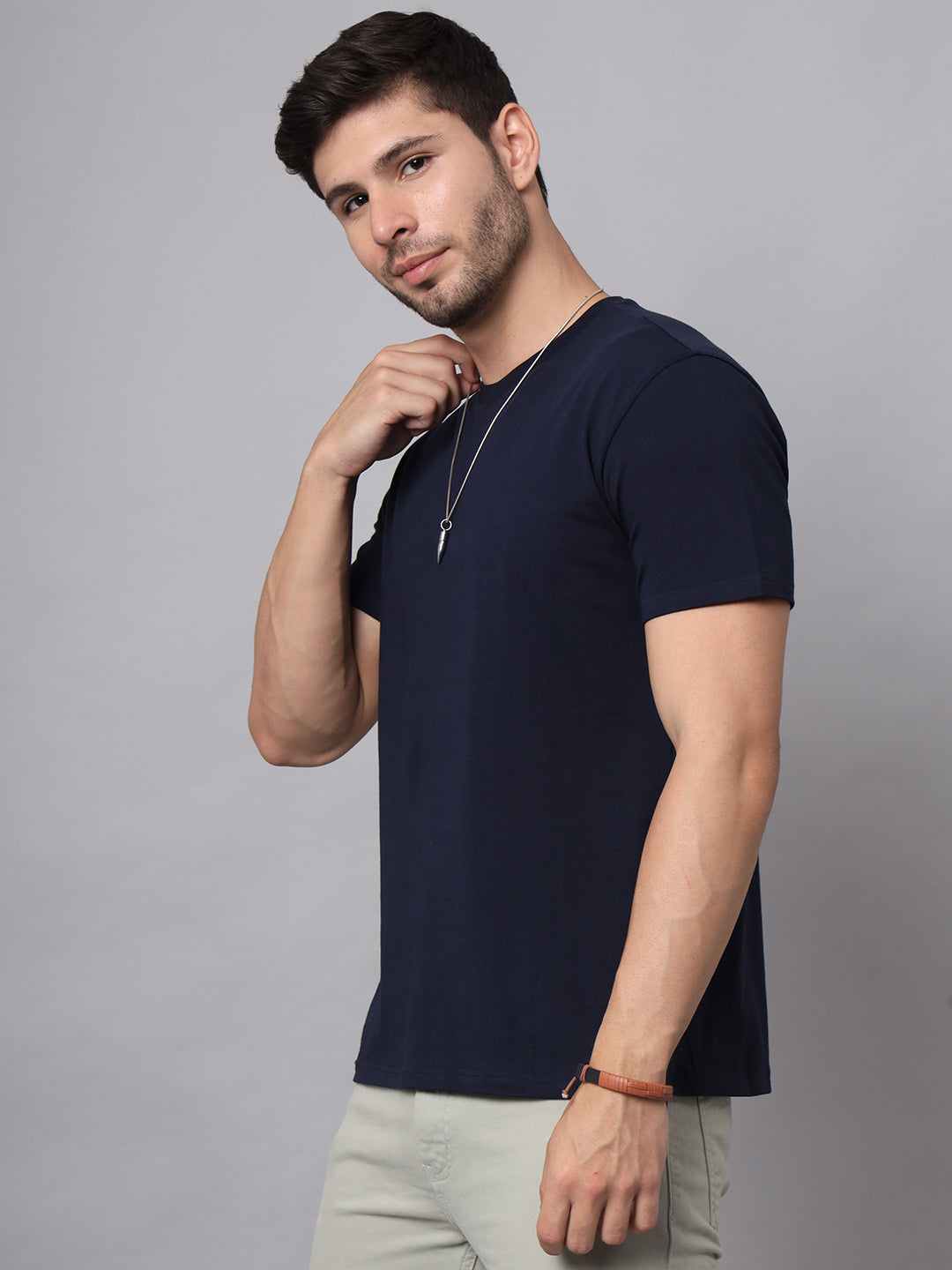 Supima Cotton Plain T-shirts For Men Round Neck Regular Fit