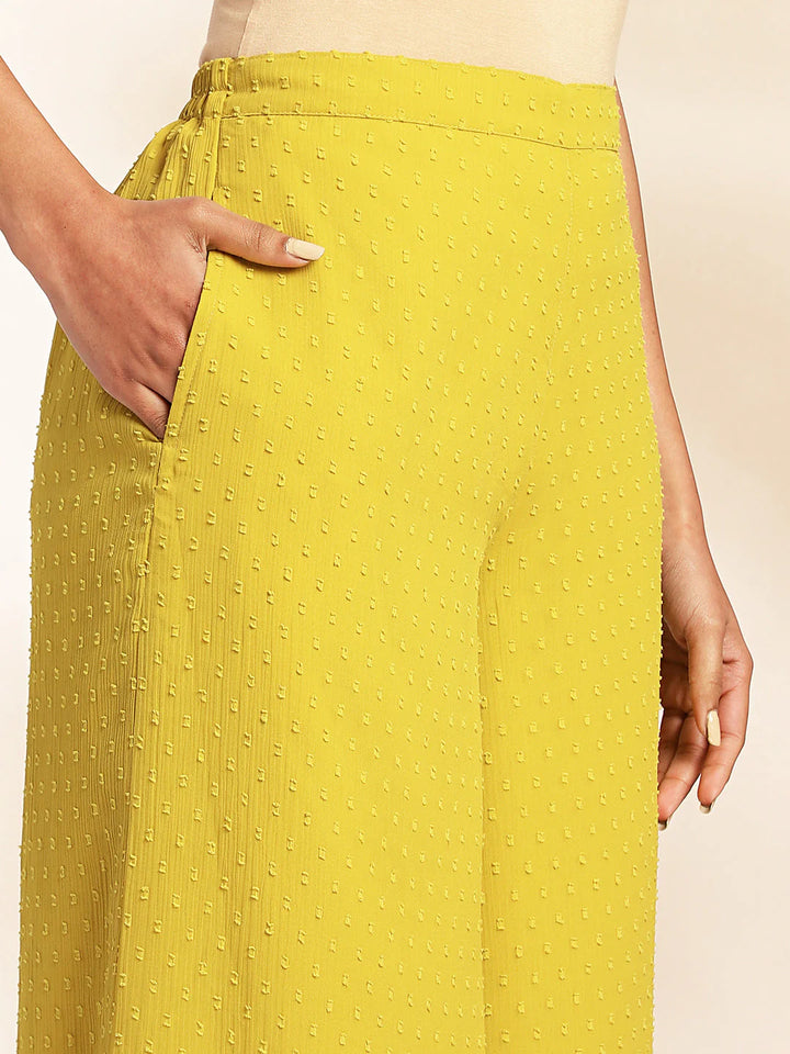 Yellow Dobby Chiffon Co-Ord Set