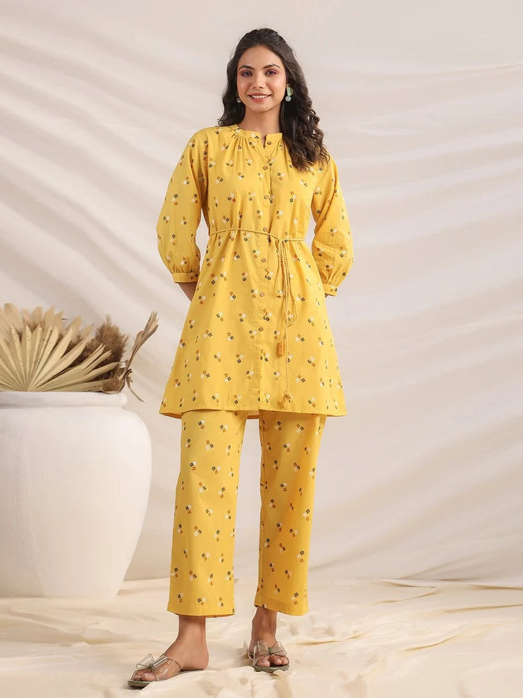 mustard yellow co ord set for women