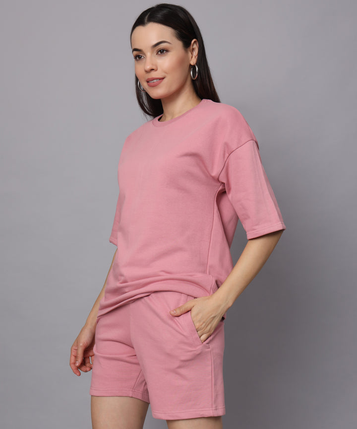 premium co-ord set for women hot pink