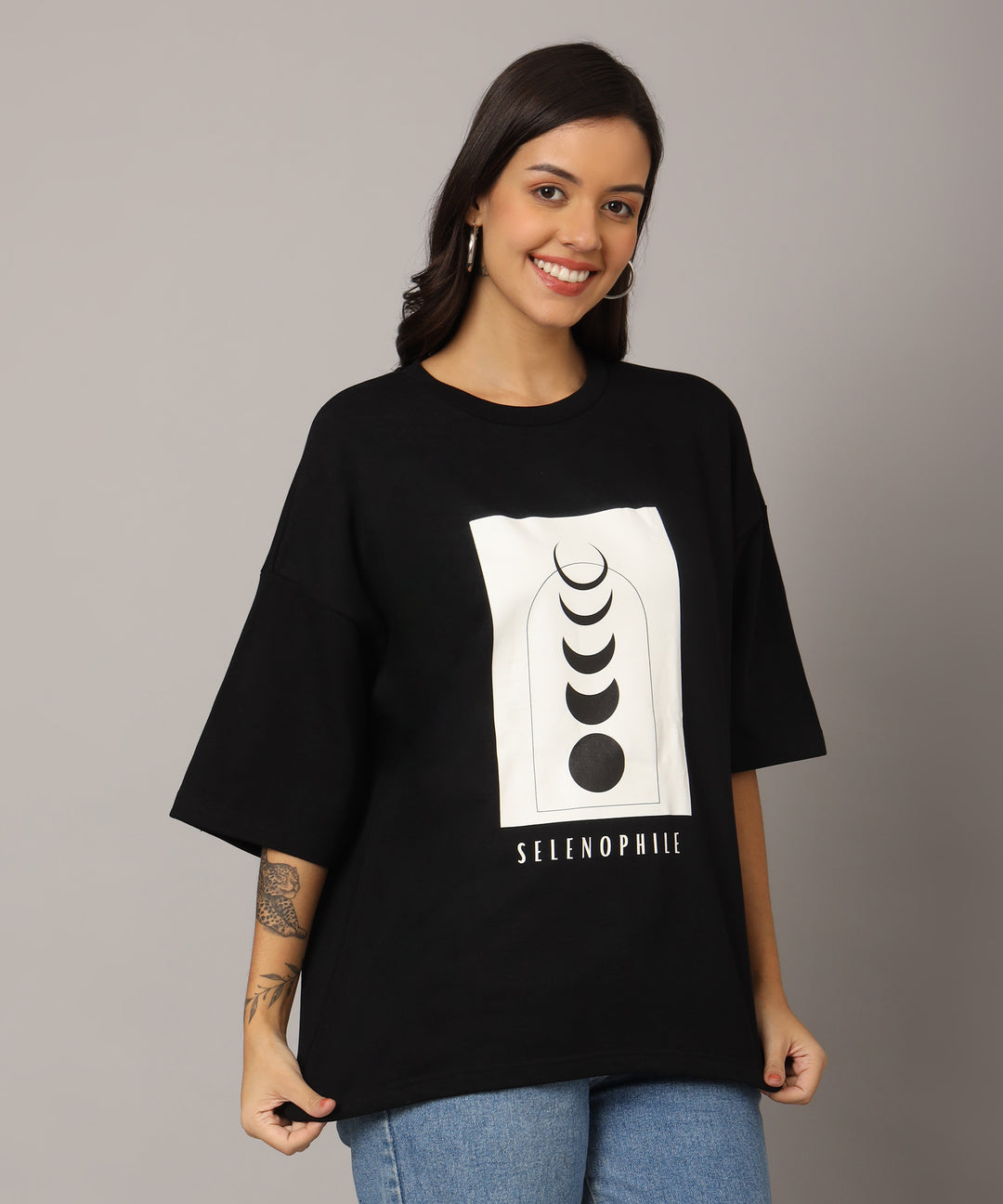 selnophile printed oversized t-shirt for women