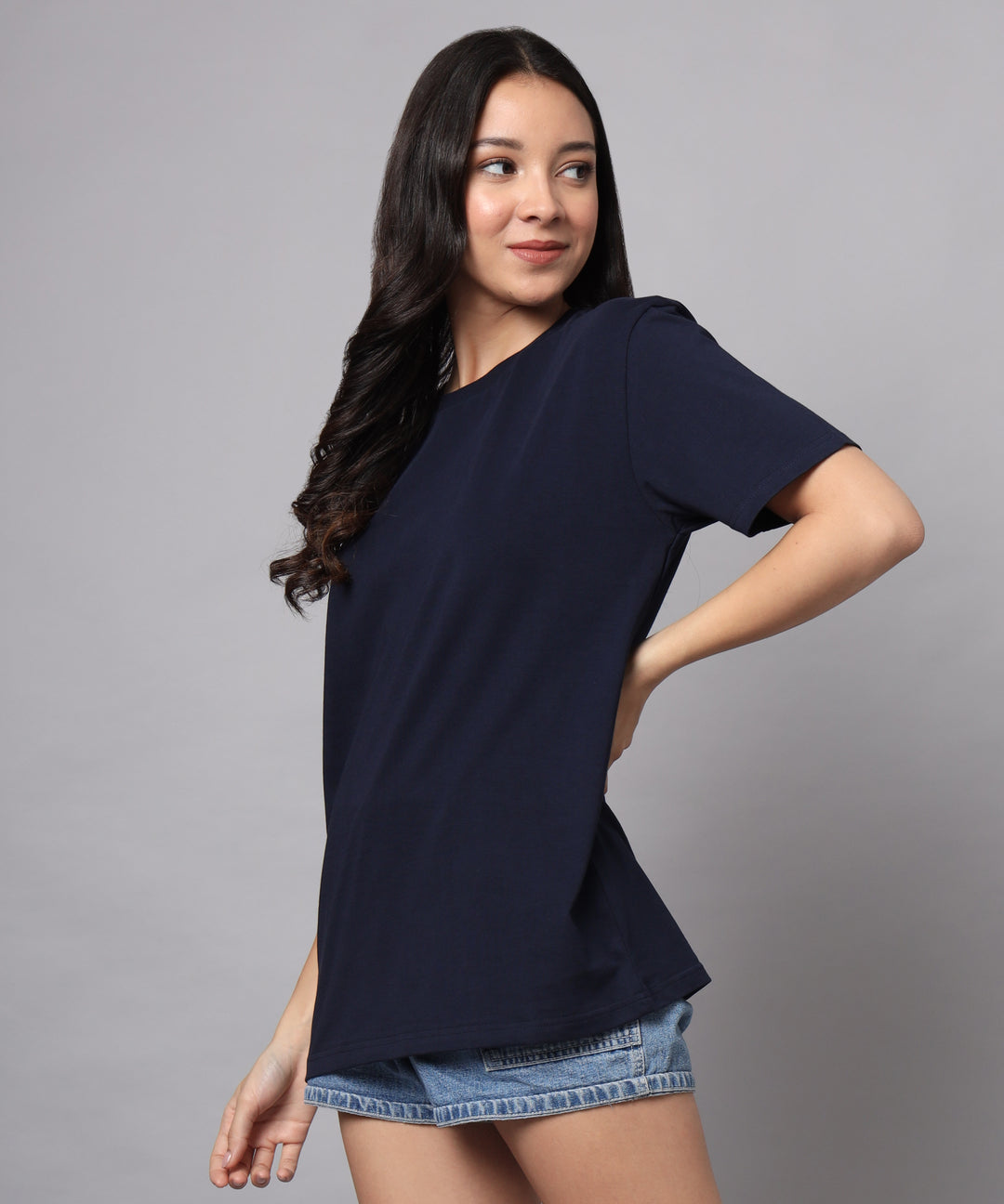 supima cotton t-shirt for women - blue