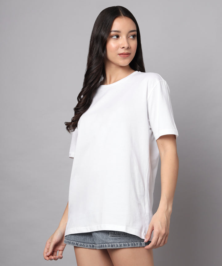 supima cotton t-shirt for women white round neck regular fir